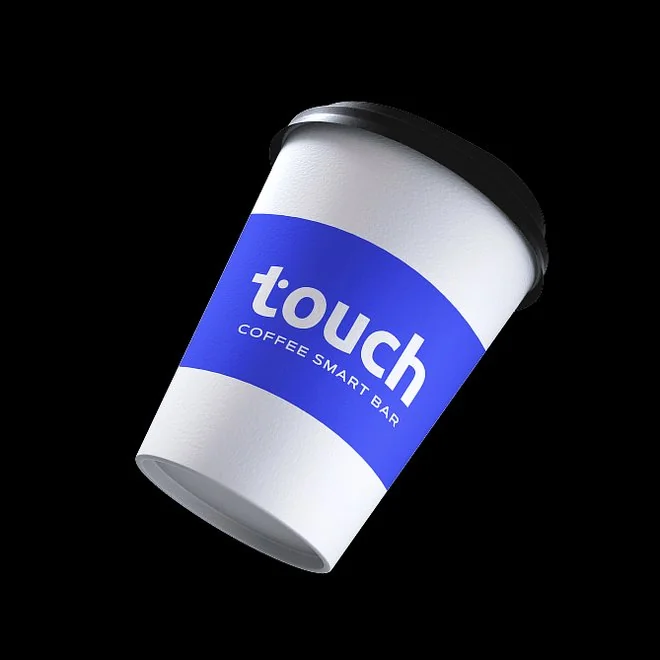 Touch Coffee branded cup